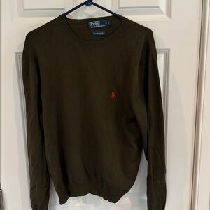 RALPH LAUREN Polo pima cotton sweater. Men’s Size XL olive orange